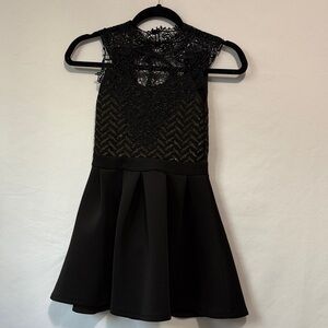 Rare Editions Black/gold Lace Kids Dress